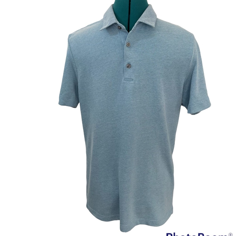 Magaschoni Men's Textured Polo Shirt, Small